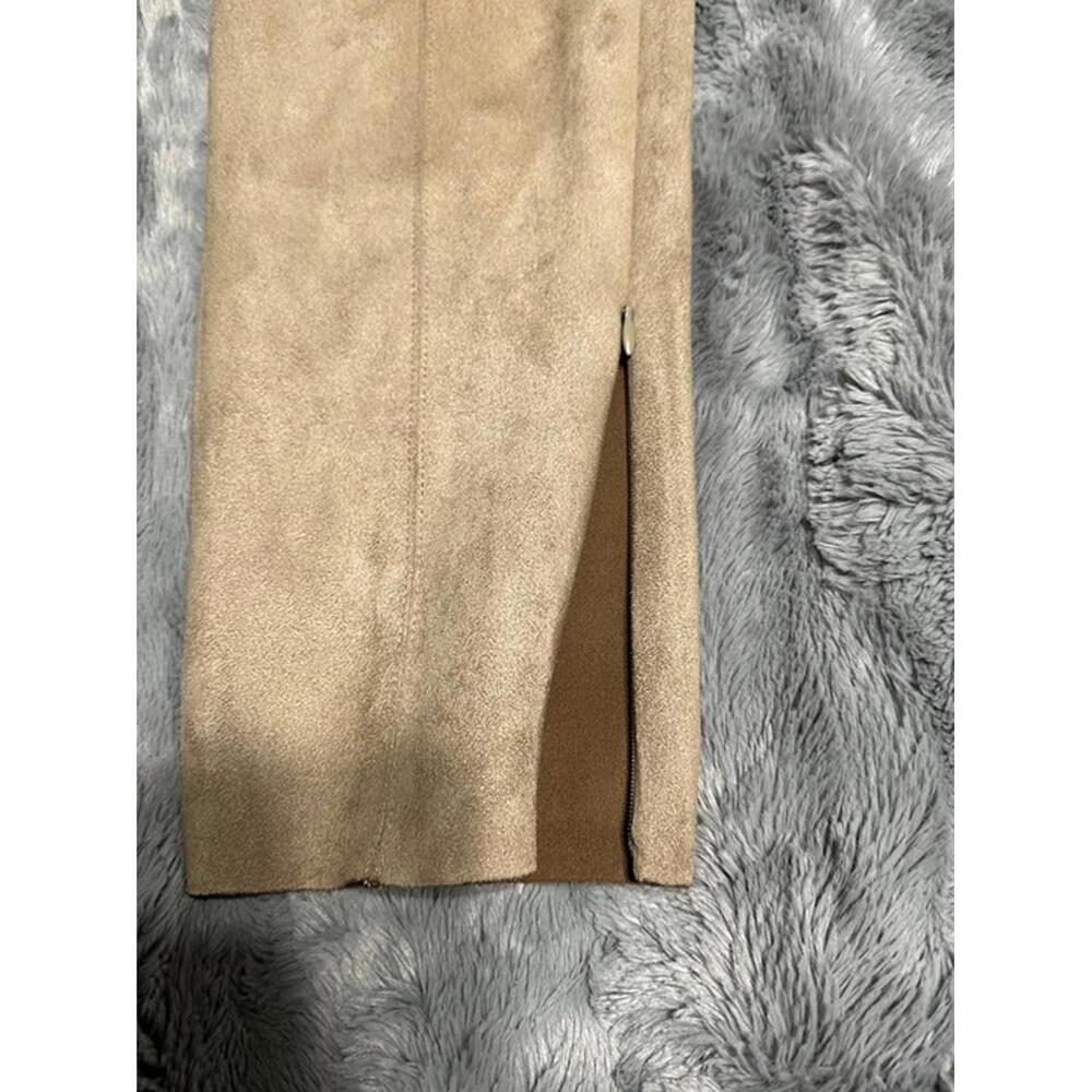 ZARA Basic Faux Suede Skinny Pants - Camel Tan, Size XL - Picture 5 of 5